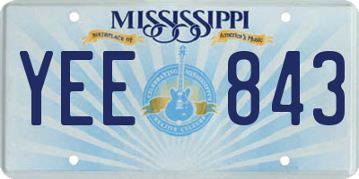 MS license plate YEE843