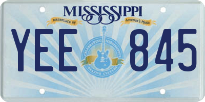 MS license plate YEE845