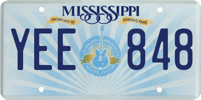 MS license plate YEE848
