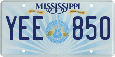 MS license plate YEE850