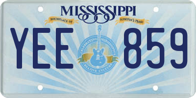MS license plate YEE859