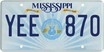 MS license plate YEE870