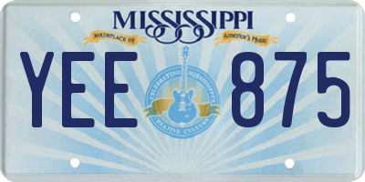 MS license plate YEE875