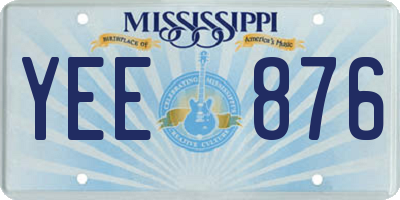 MS license plate YEE876