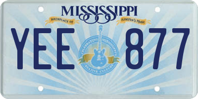 MS license plate YEE877
