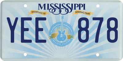 MS license plate YEE878