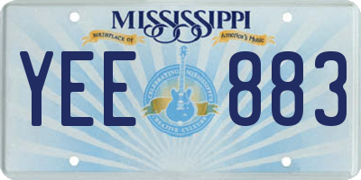 MS license plate YEE883