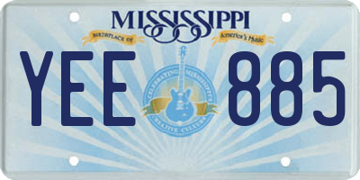 MS license plate YEE885