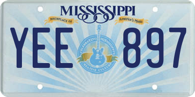 MS license plate YEE897
