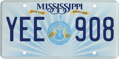 MS license plate YEE908