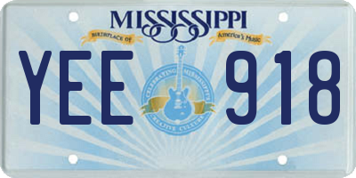 MS license plate YEE918