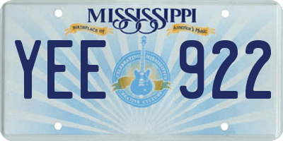MS license plate YEE922