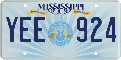 MS license plate YEE924