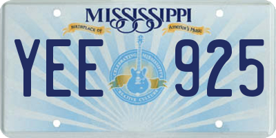 MS license plate YEE925