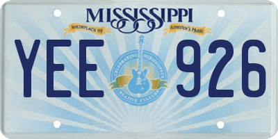 MS license plate YEE926