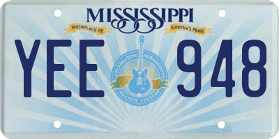 MS license plate YEE948