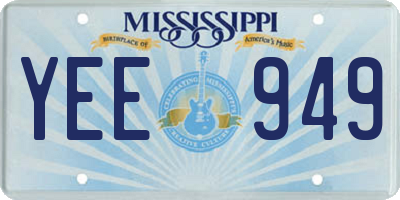 MS license plate YEE949