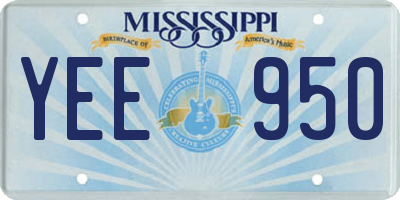 MS license plate YEE950