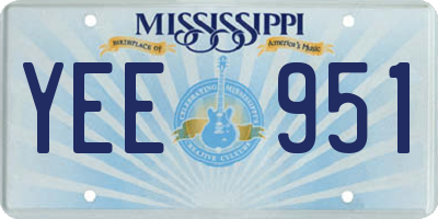 MS license plate YEE951