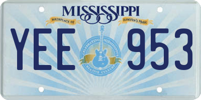 MS license plate YEE953