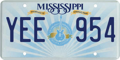 MS license plate YEE954