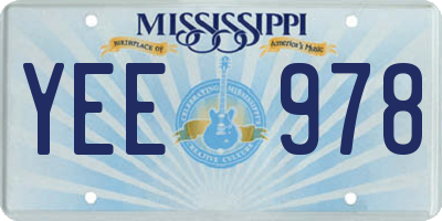 MS license plate YEE978