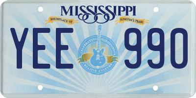 MS license plate YEE990
