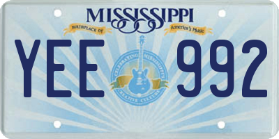 MS license plate YEE992