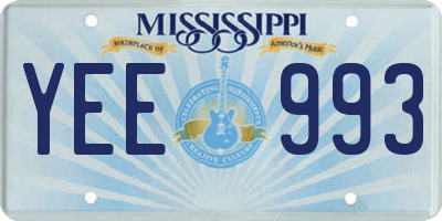 MS license plate YEE993
