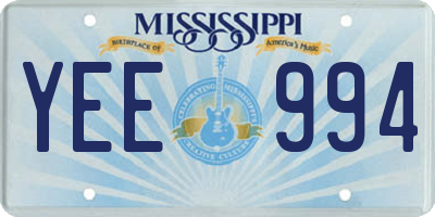 MS license plate YEE994