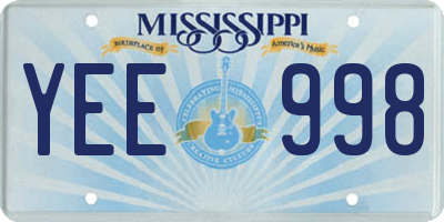 MS license plate YEE998