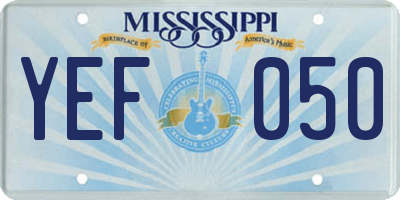 MS license plate YEF050