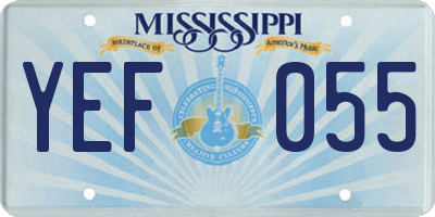MS license plate YEF055