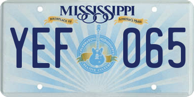 MS license plate YEF065