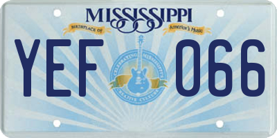 MS license plate YEF066