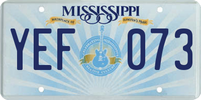 MS license plate YEF073