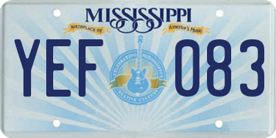MS license plate YEF083