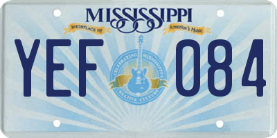 MS license plate YEF084