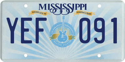 MS license plate YEF091