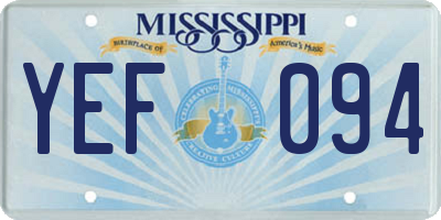 MS license plate YEF094