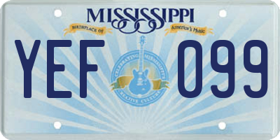 MS license plate YEF099