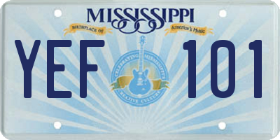 MS license plate YEF101