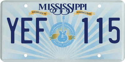 MS license plate YEF115