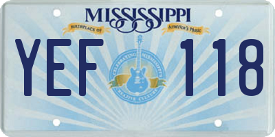 MS license plate YEF118