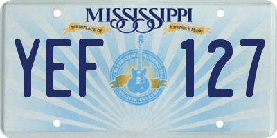 MS license plate YEF127