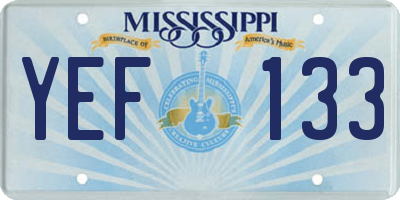 MS license plate YEF133