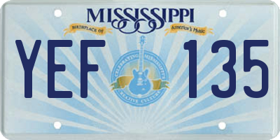MS license plate YEF135
