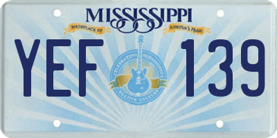 MS license plate YEF139