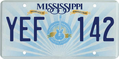 MS license plate YEF142