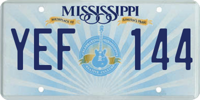 MS license plate YEF144